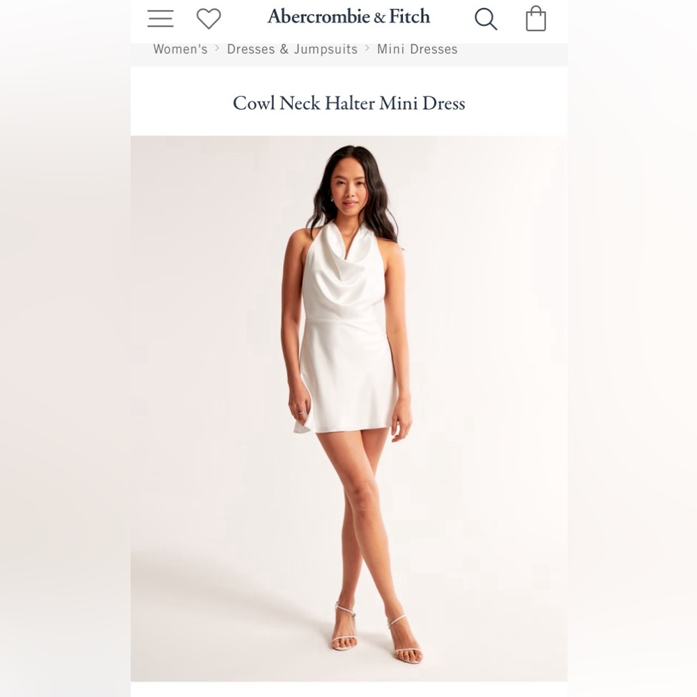 White Cowl Neck Halter - PETITE XL - Abercrombie & Fitch